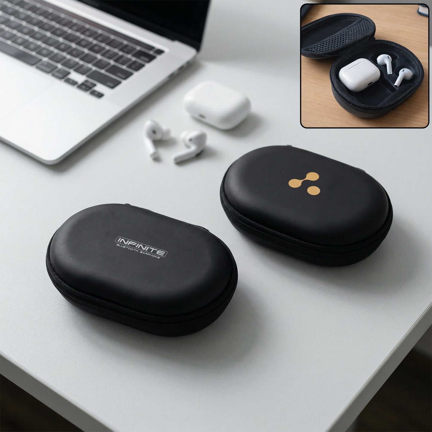 Wukusy portable earphone carrying case with a mixed design, compact and protective for storing earbuds or small headphones.