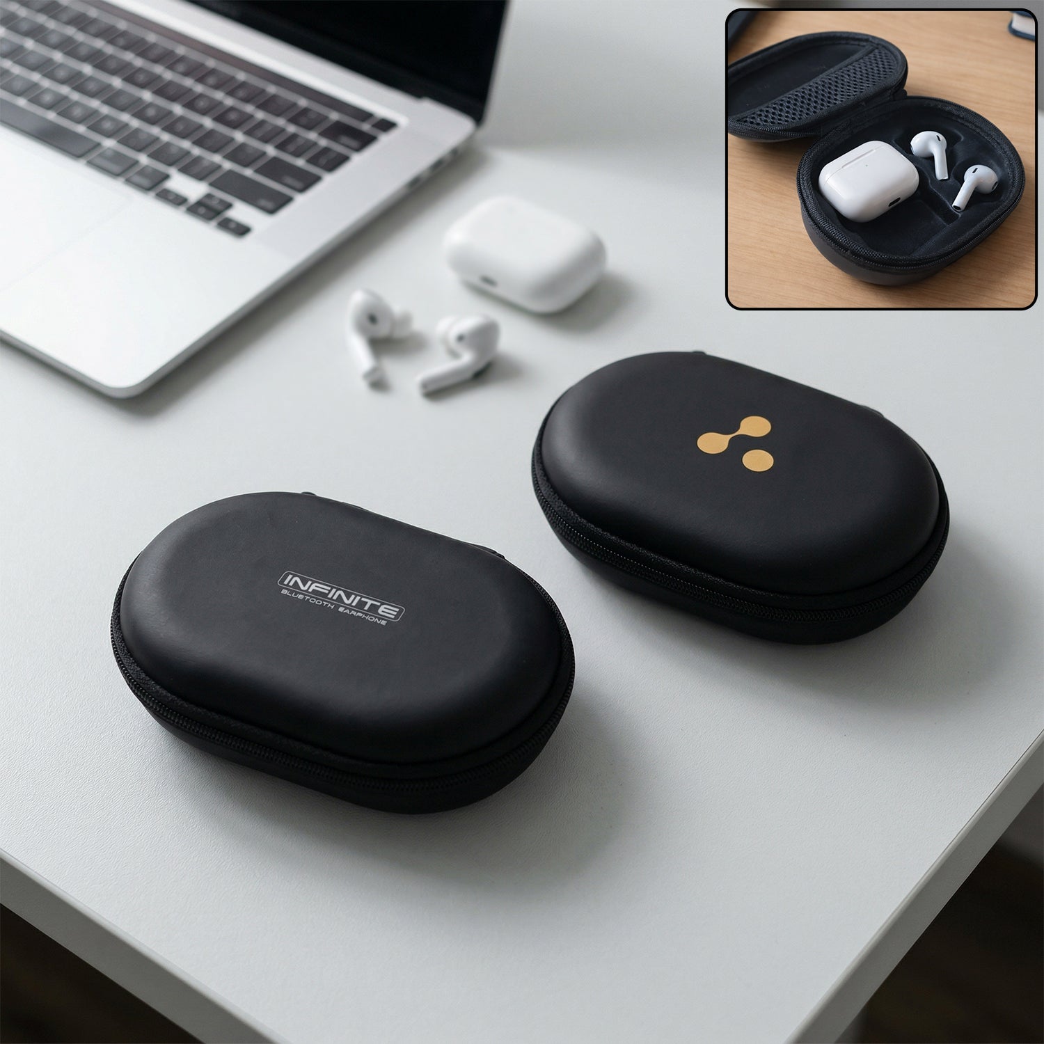 Wukusy portable earphone carrying case with a mixed design, compact and protective for storing earbuds or small headphones.