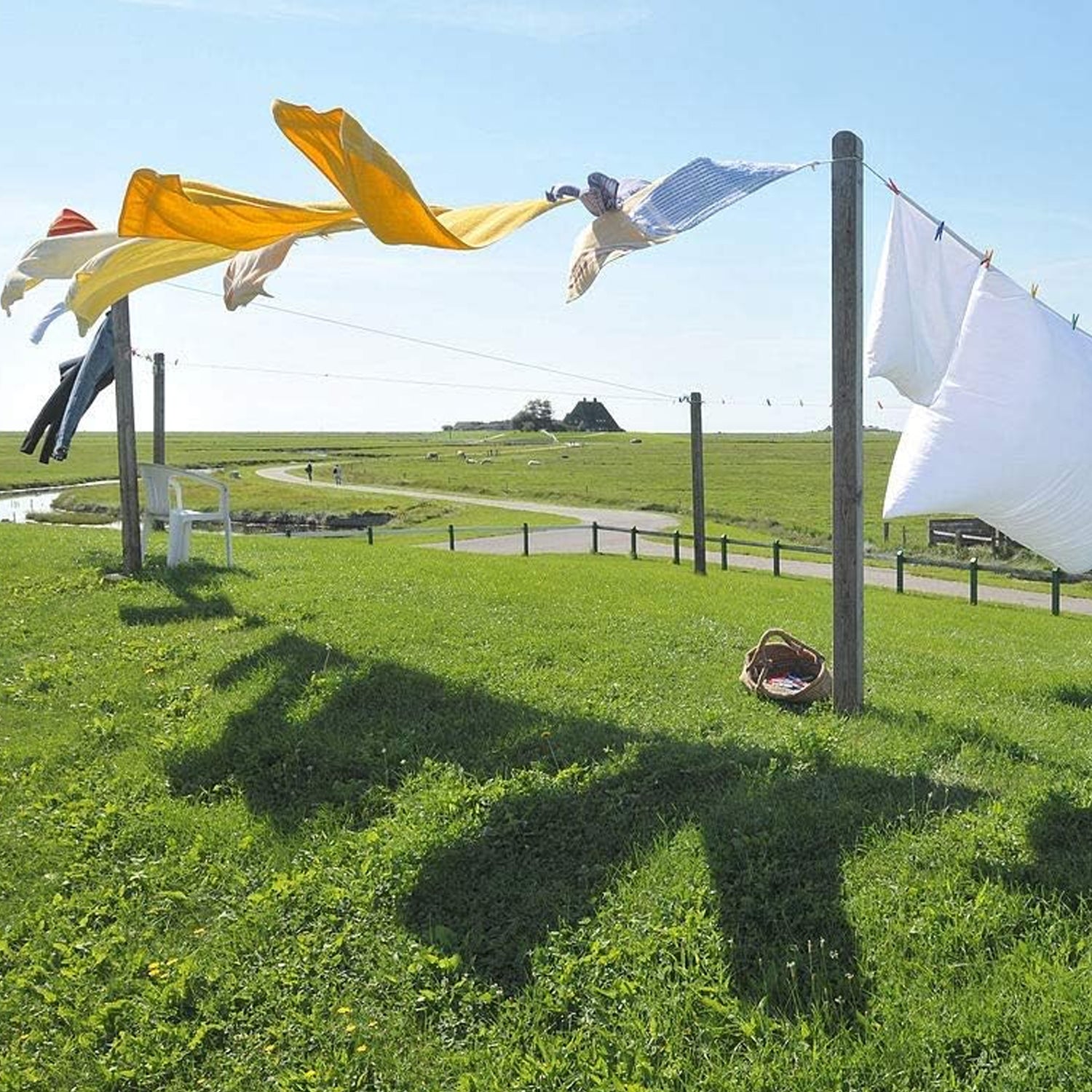 Wukusy 7403 cloth drying wire, 10m high-quality gardening and home improvement wire stretched outdoors for drying clothes.