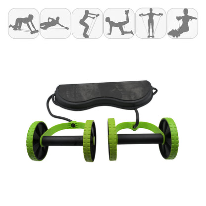 Wukusy 7246 Professional Fitness Resistance Tube for abdominal exercises, showing the slim, sturdy red resistance rope used for core training.