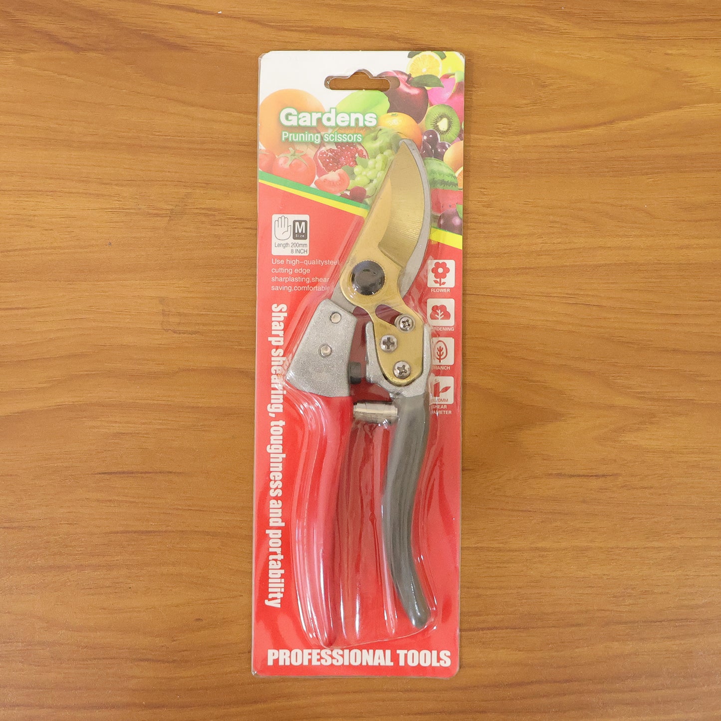 Wukusy 8-inch garden pruners scissors cutter with ergonomic handle and sharp blades for precise gardening and plant trimming.