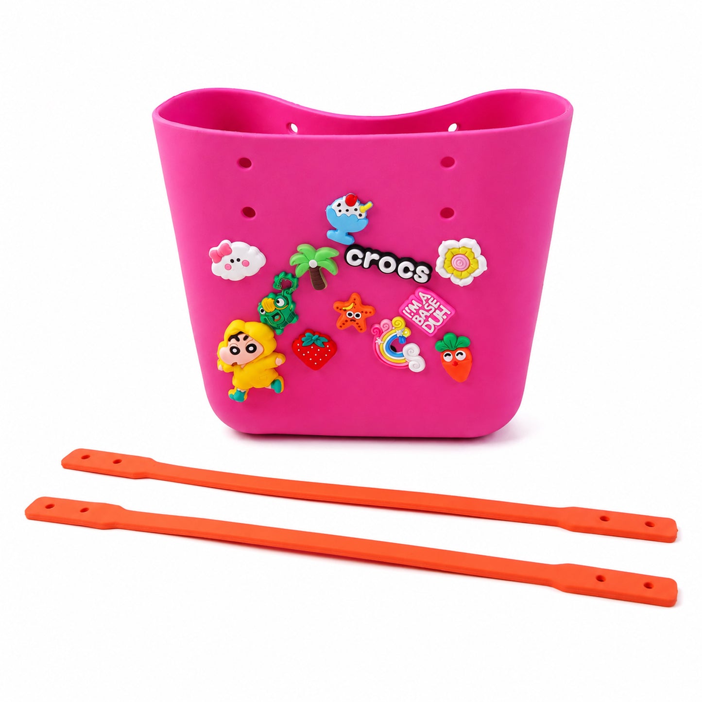 Wukusy Crocs style tote bag for women and girls, trendy casual handbag with durable design, shown in the image.