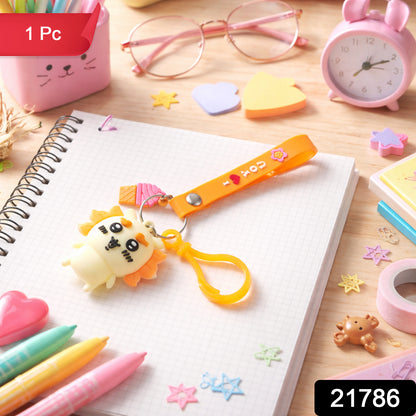 Cute cartoon animal ice cream strap keychain by Wukusy, featuring a colorful animal design on a playful keychain accessory