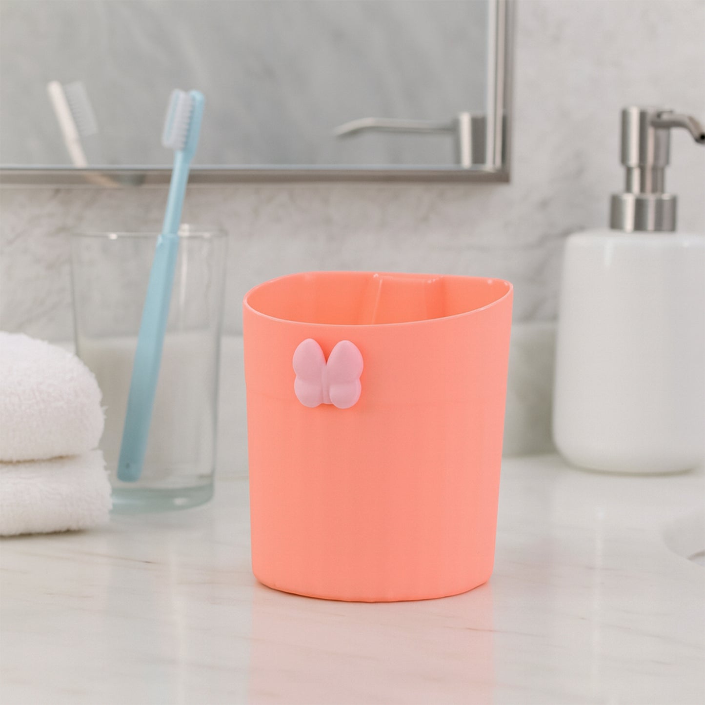 Two Wukusy wall-mounted toothbrush holders with butterfly design, made of durable materials for bathroom organization and decor.