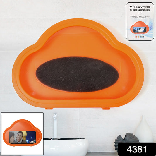 Wukusy waterproof smartphone stand case in bright orange, designed for mobile protection and easy display.