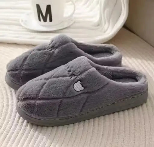 Ekom unisex winter warm flip flop slippers for indoor and outdoor use, featuring plush lining and durable rubber soles.