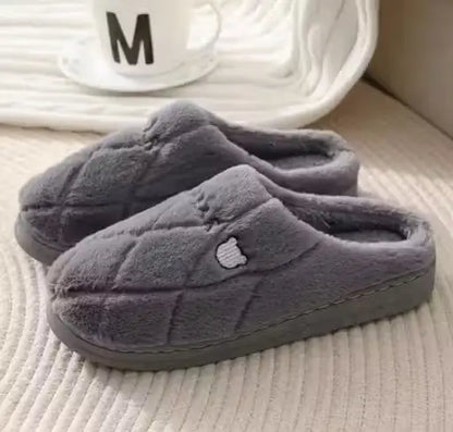 Ekom unisex winter warm flip flop slippers for indoor and outdoor use, featuring plush lining and durable rubber soles.
