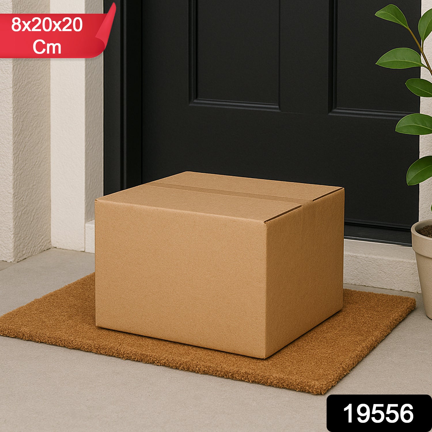 Heavy-duty brown packing box by Wukusy, 8x20x20 cm, single sturdy cardboard box for product shipping and storage.