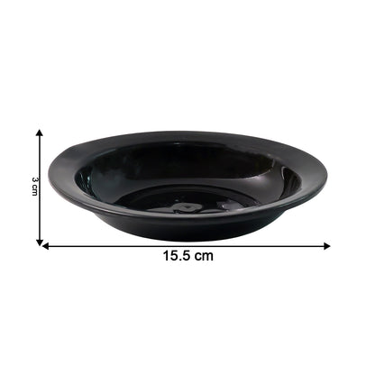 Black ceramic serving bowl for curry soup by Wukusy, deep black finish, round shape, suitable for home kitchen use.