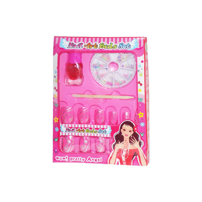 Wukusy 1473 Nail Art Studio Manicure Set for Girls with 15 playful nail tools and accessories in colorful packaging.