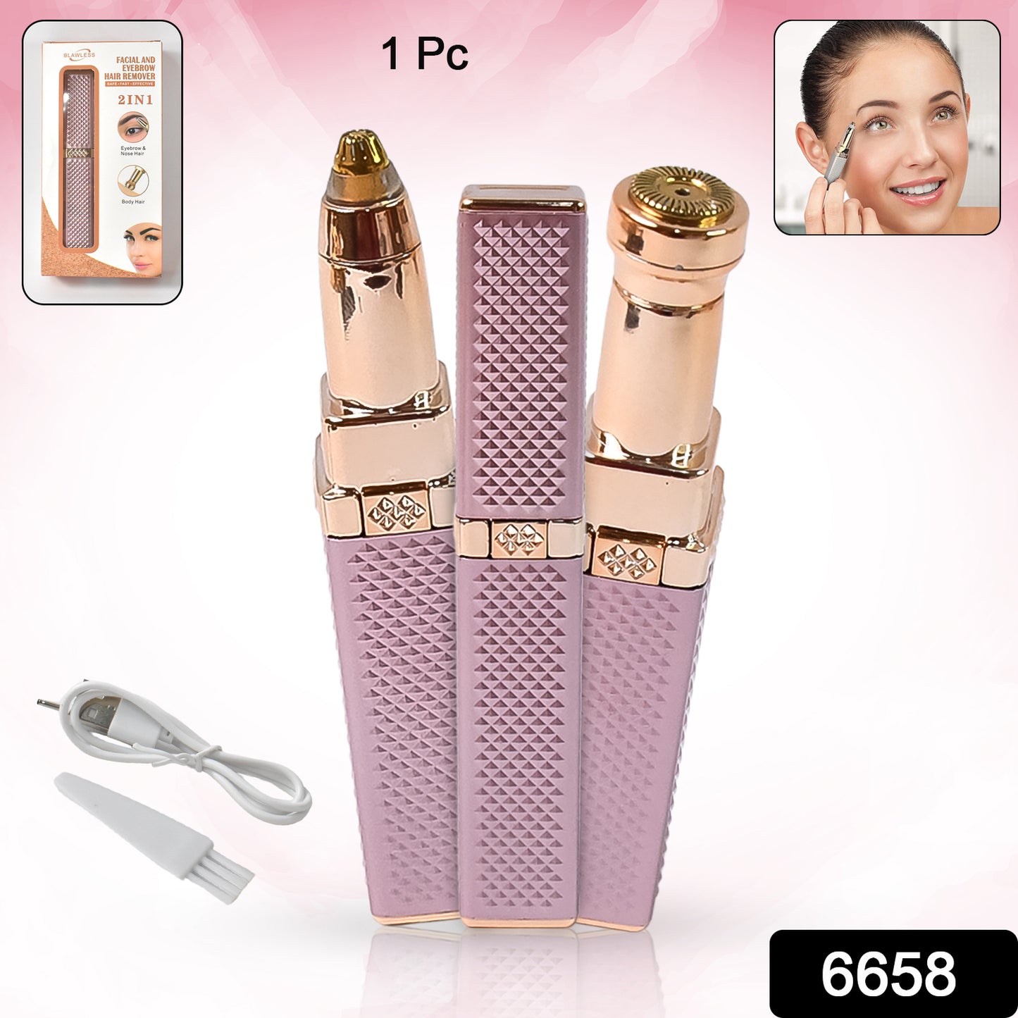 Wukusy 2-in-1 eyebrow razor and hair shaver, painless hair removal tool for precise eyebrow shaping and grooming.