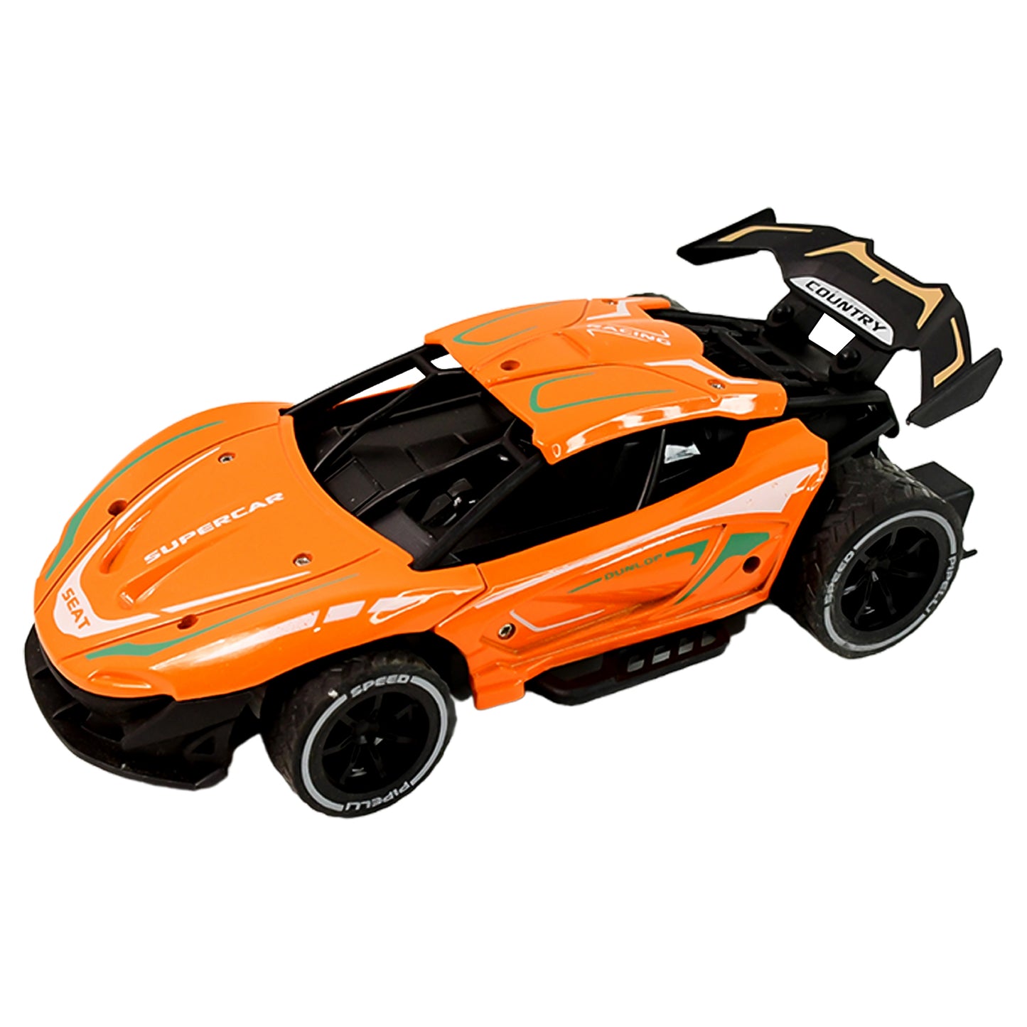 Wukusy metal body high-speed RC supercar with remote control, toy racing car on a track, detailed design and vibrant colors