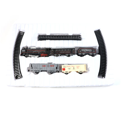 Wukusy battery-operated toy train set with colorful track for kids, featuring a detailed train and track layout.