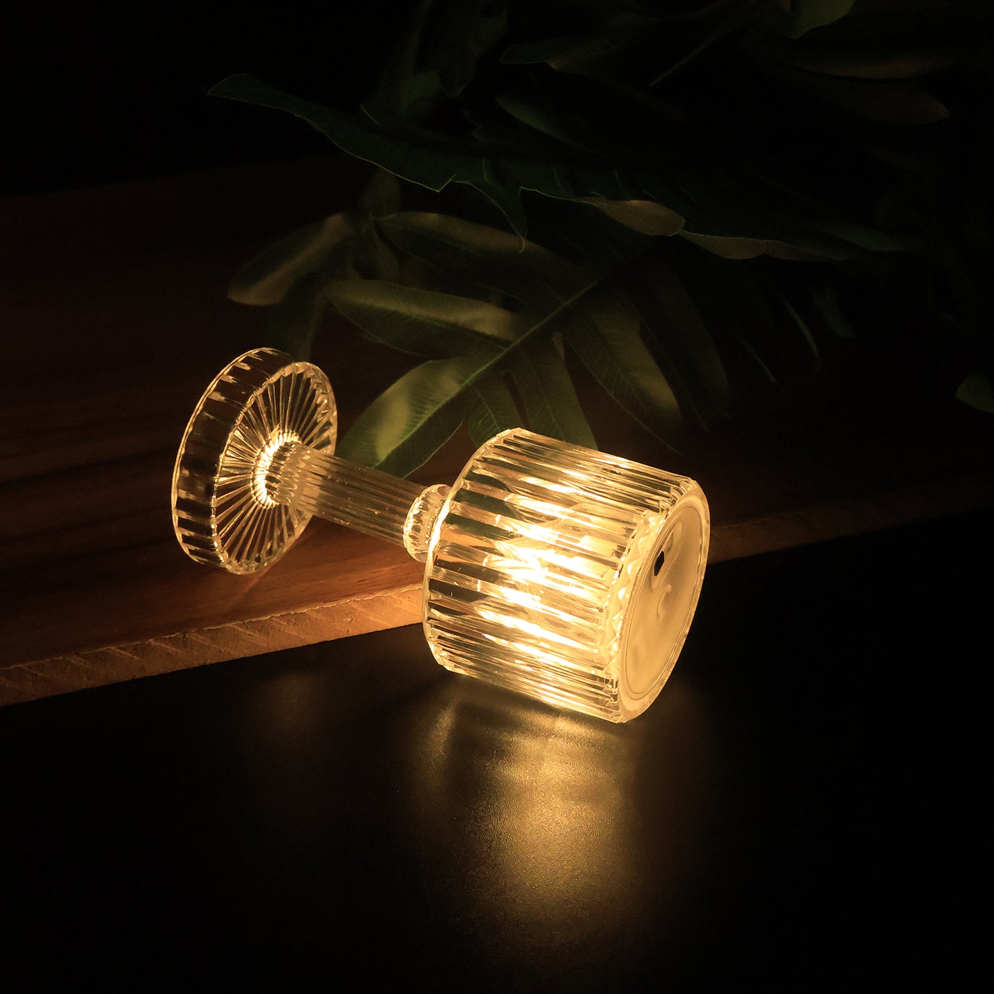 Set of 24 Wukusy LED crystal-effect table lamps for home decor, showcasing elegant, illuminated glass-like lamp designs.