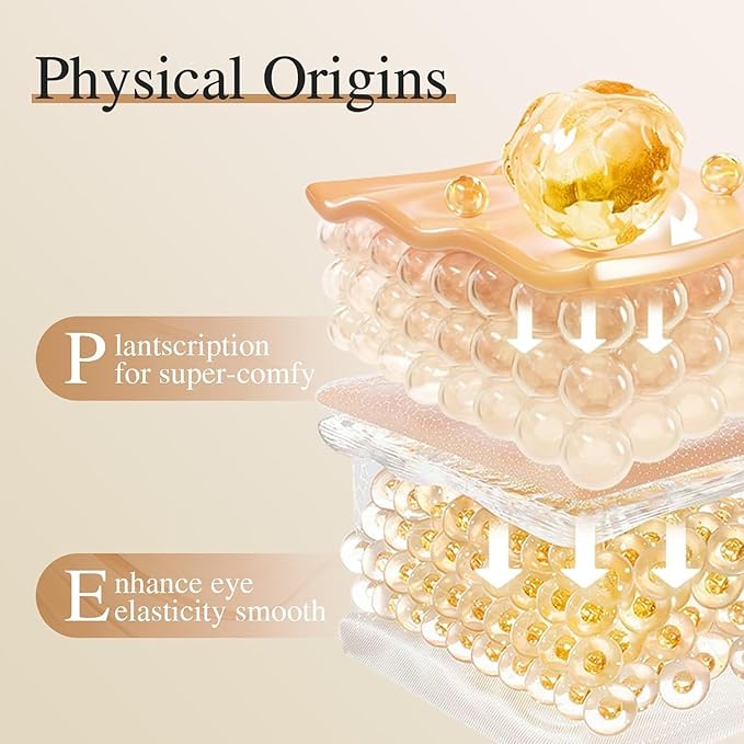 Gold eye patches from Drpshippr for reducing dark circles, puffiness, and wrinkles, featuring collagen for skin rejuvenation.