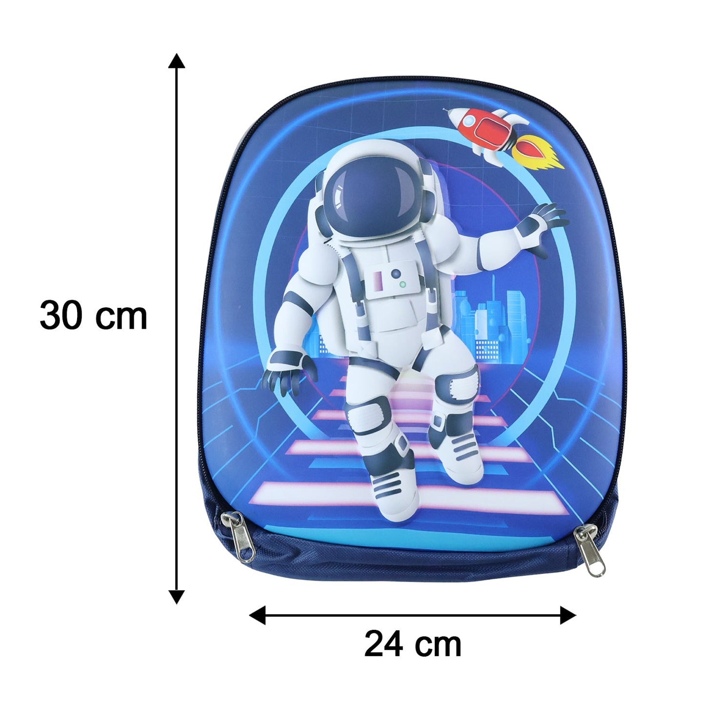 Kids astronaut print hard shell school backpack sling crossbody bag by Wukusy, featuring space-themed design and compact, durable style.