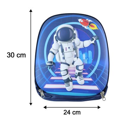 Kids astronaut print hard shell school backpack sling crossbody bag by Wukusy, featuring space-themed design and compact, durable style.