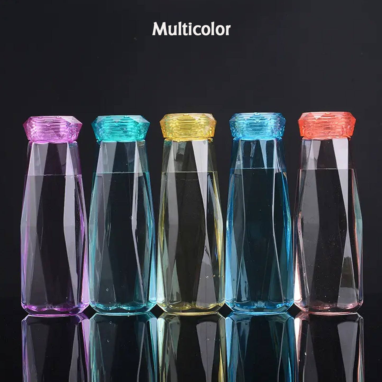 Wukusy 5213 glass fridge water bottle with plastic cap and two water glasses for home kitchen use.