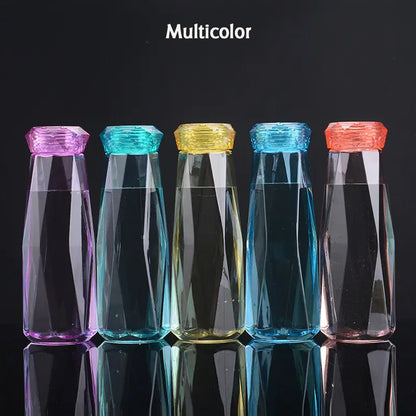 Wukusy 5213 glass fridge water bottle with plastic cap and two water glasses for home kitchen use.
