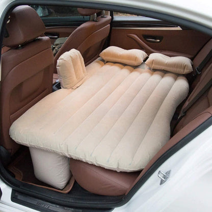 Wukusy 8043 car inflatable bed with two pillows and portable air pump, suitable for travel, camping, and car back seat comfort.