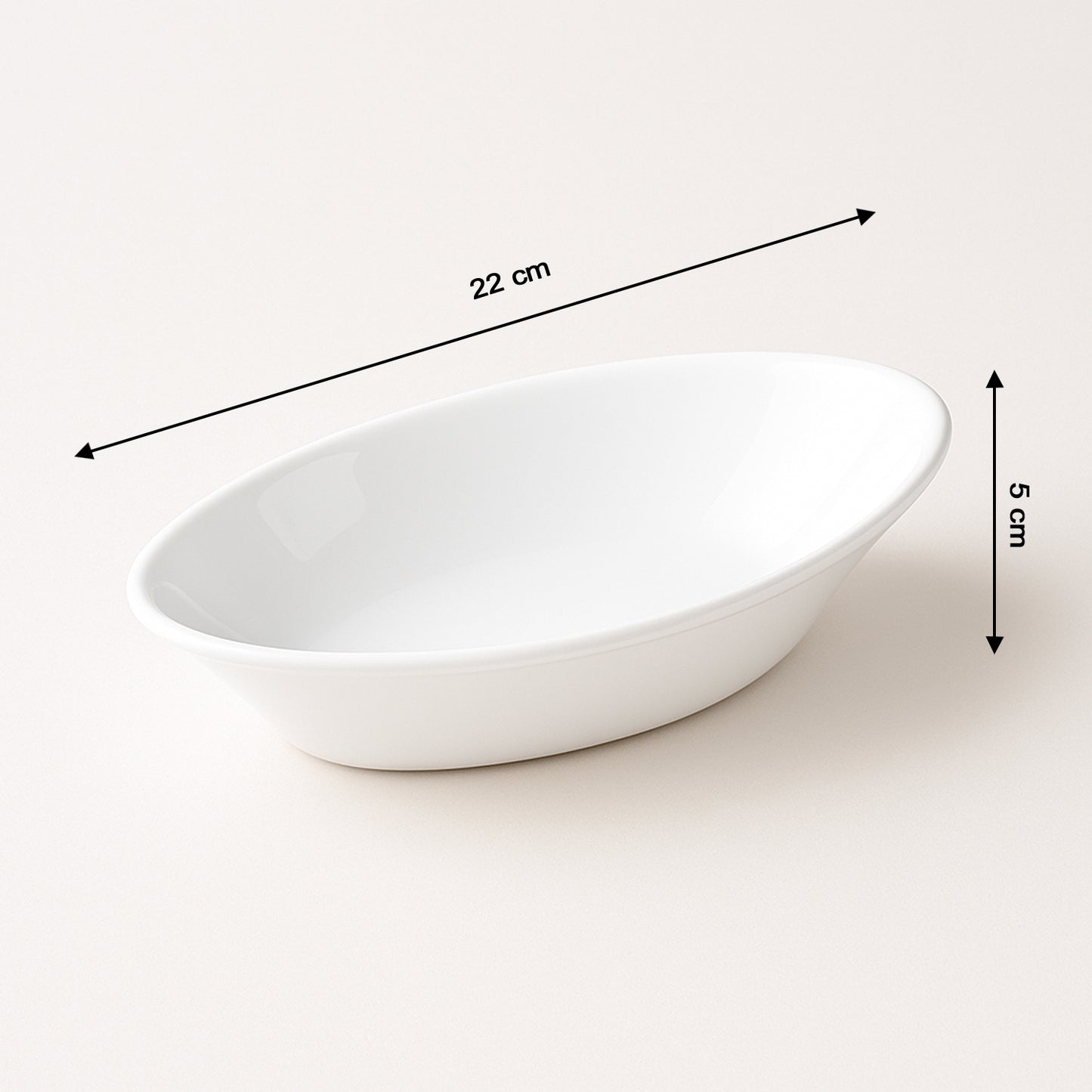 White plastic Marin Serving Bowl by Wukusy, elegant oval deep serving bowl for salads or side dishes.