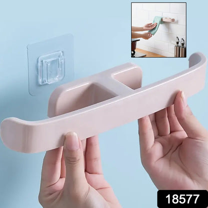 Wukusy bathroom towel and slipper hanging rack, wall-mounted with self-adhesive backing, for organizing towels and slippers.