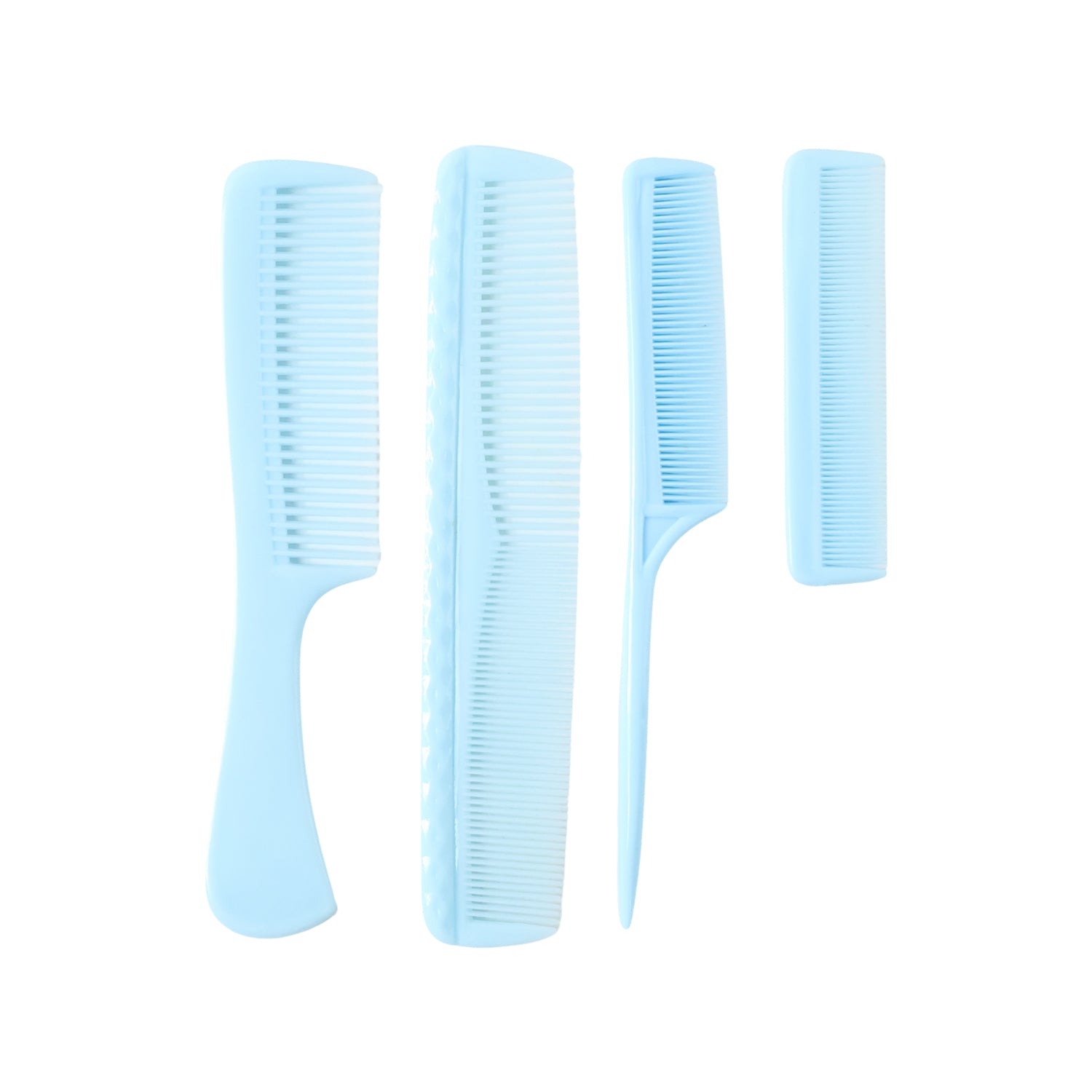 Wukusy multipurpose hair comb set with four different combs for styling, detangling, and hair care, displayed on a white background.