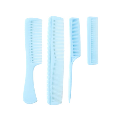 Wukusy multipurpose hair comb set with four different combs for styling, detangling, and hair care, displayed on a white background.