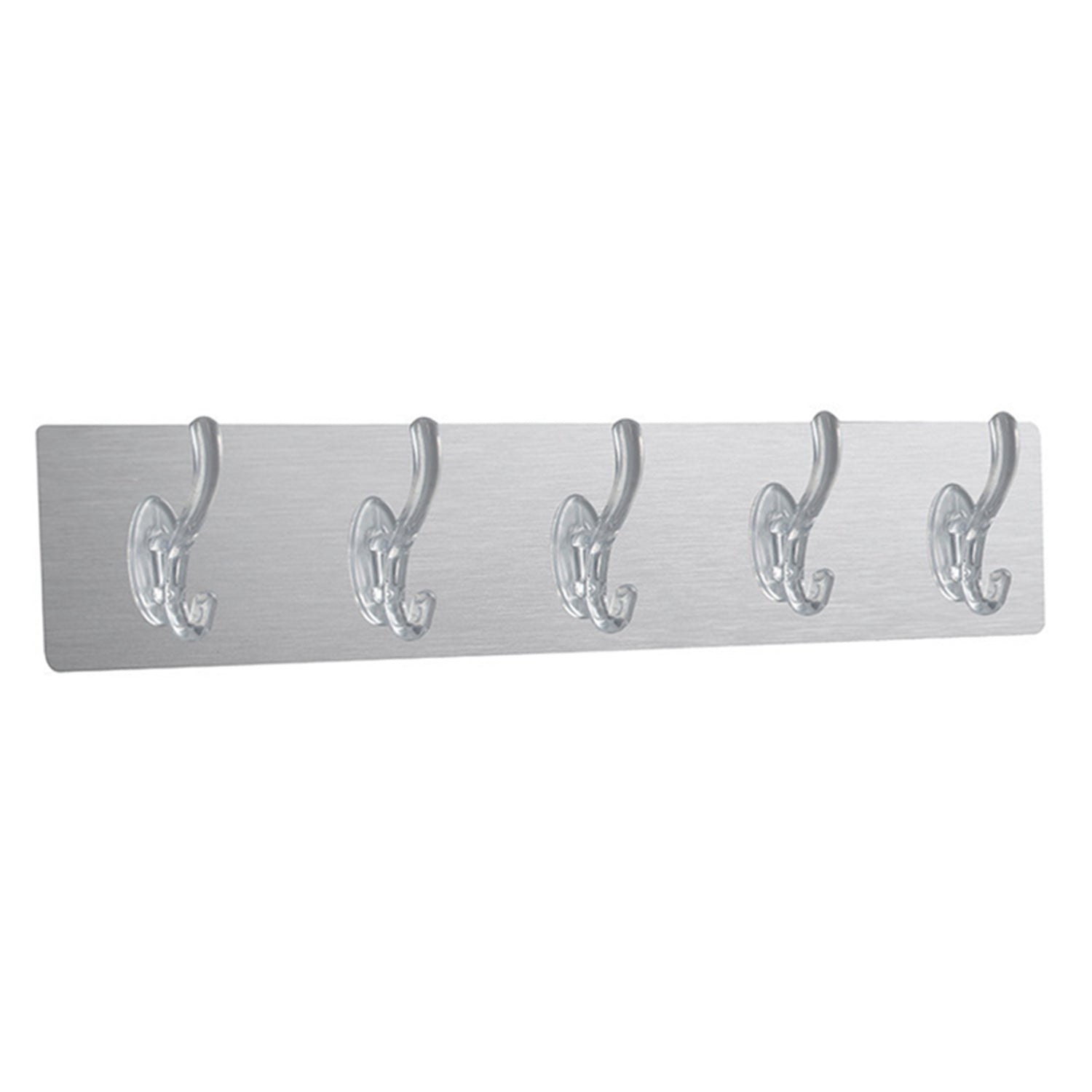 Wukusy 4992 adhesive transparent heavy-duty wall hook mounted on a wall, ideal for home improvement and hanging items.