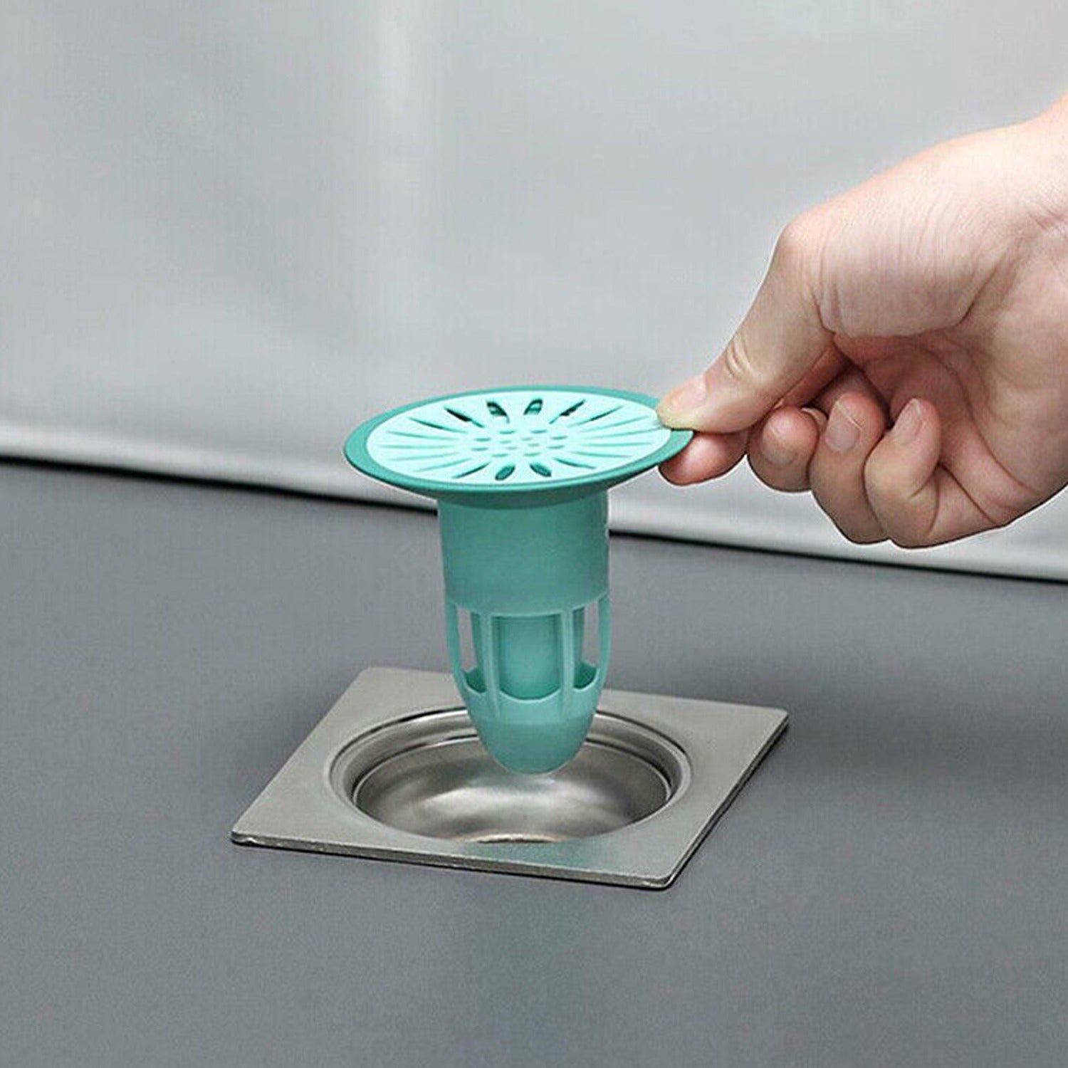 Wukusy silicone deodorant floor drain stopper with insectproof hair trap for kitchen, bathroom, or toilet drainage systems.