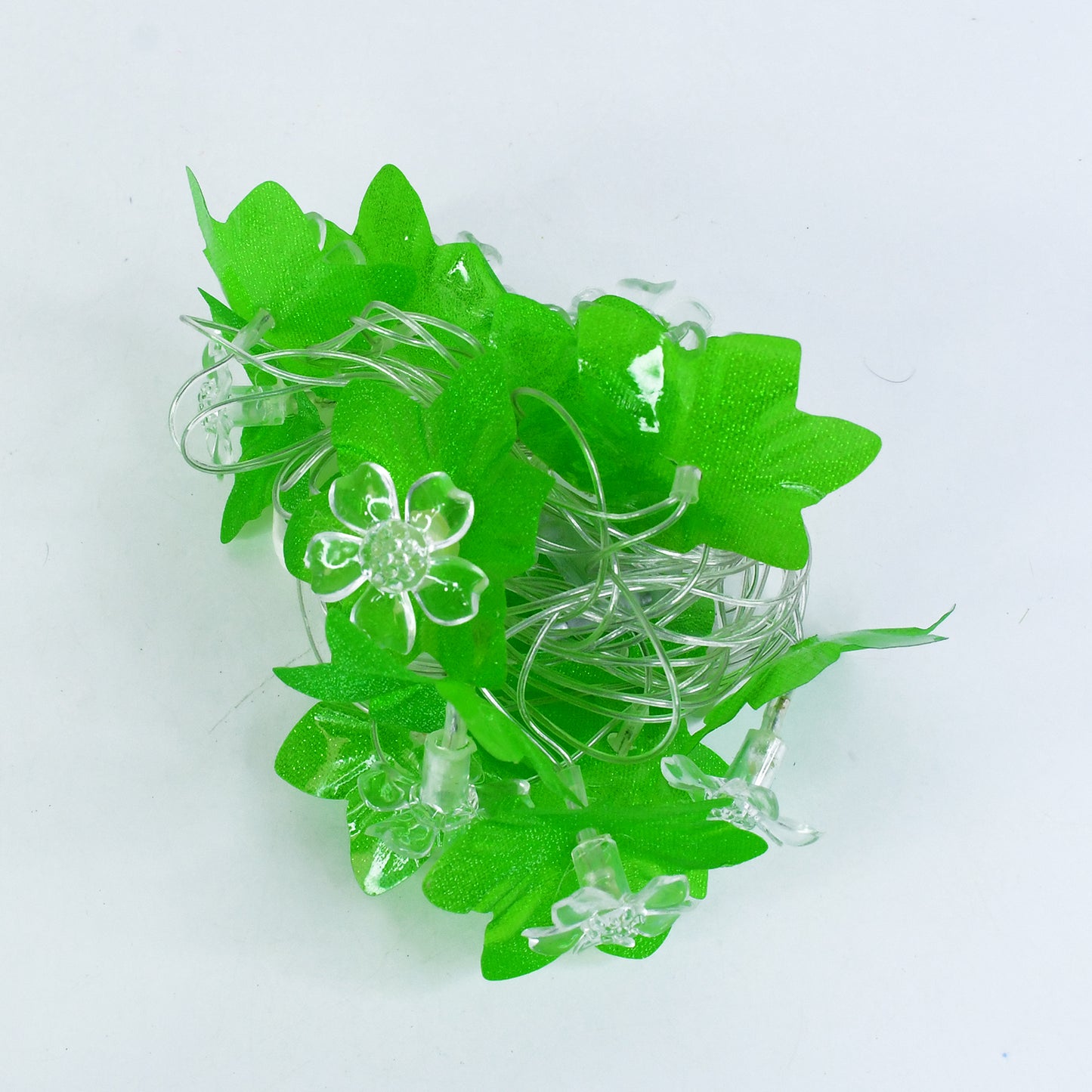 Wukusy leaf and flower LED decorative string light, 3 meters long, featuring illuminated leaf and flower designs for home decor.
