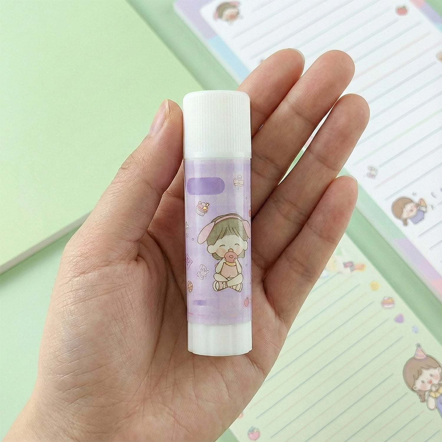 Wukusy cartoon-themed solid glue stick pack of 5 with colorful, playful packaging suitable for arts and crafts projects