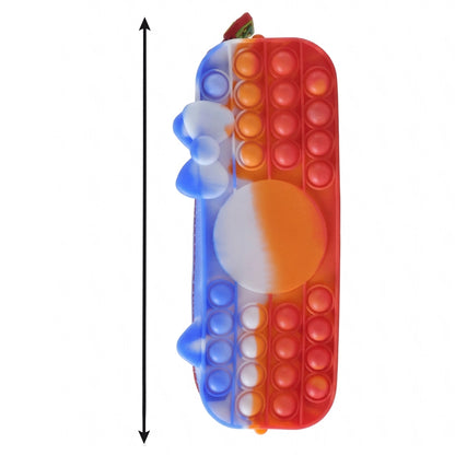 Wukusy multifunction pop-it pencil pouch with colorful silicone pop-it bubbles and zipper closure for organized school supplies