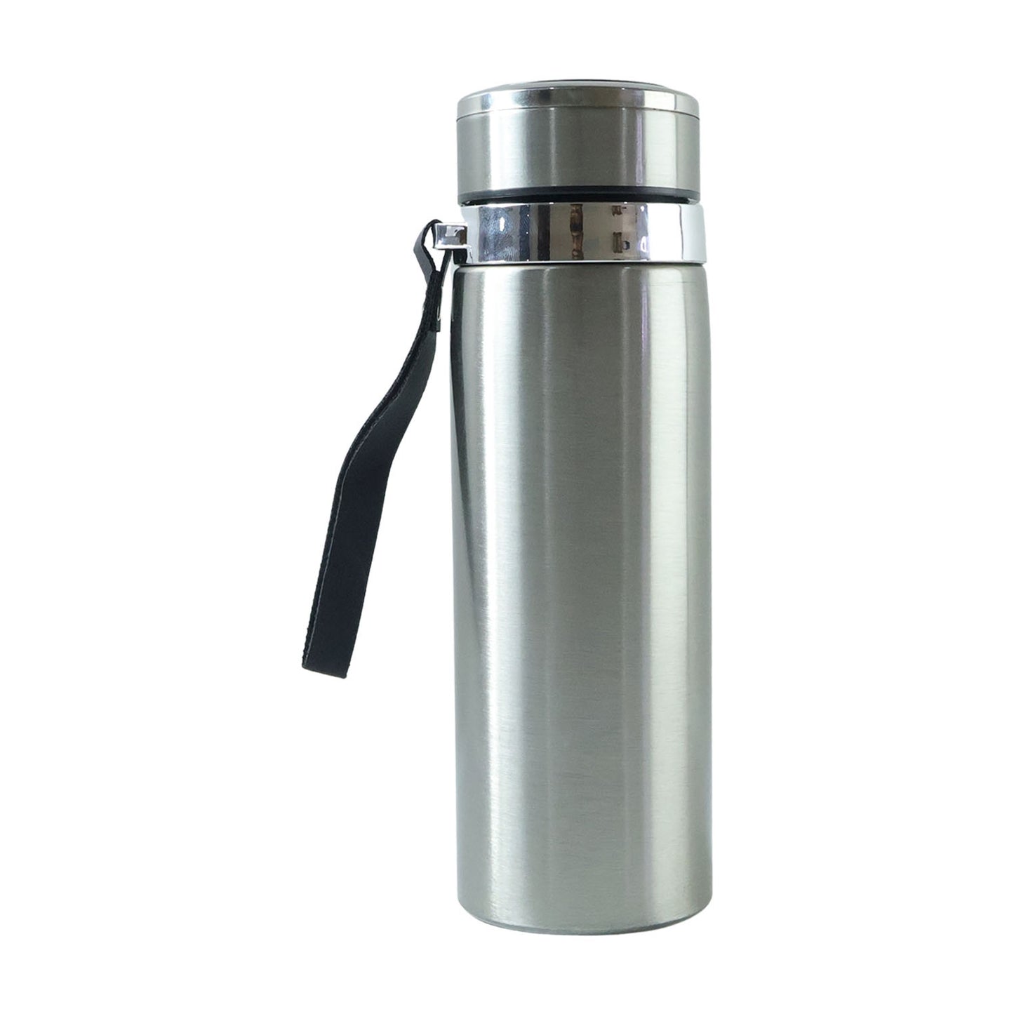 Wukusy stainless steel vacuum insulated flask bottle with leakproof lid, 800ml capacity, shown with a sleek silver design.