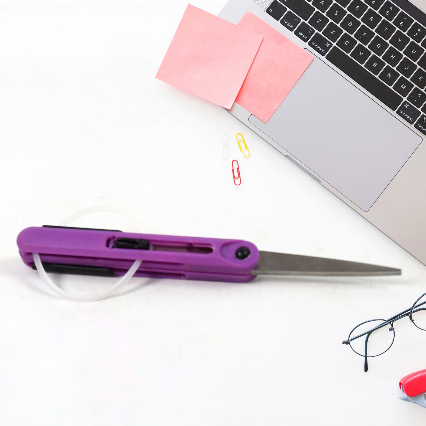Wukusy Pen Cut compact scissors in pen style, portable travel scissors for home improvement, shown in black with a clip.