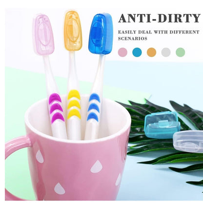 Wukusy toothbrush head cover caps set with five travel protective hygiene cases for toothbrush head storage and travel hygiene.