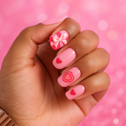 Wukusy premium artificial false nail set with mixed designs, featuring stylish and colorful nail art for a fashionable look.