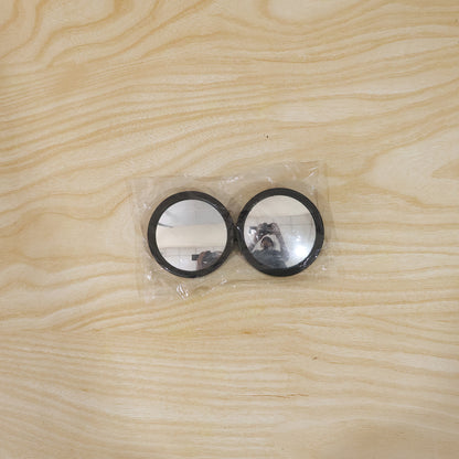 Pair of Wukusy 360-degree adjustable car blind spot mirrors showing reflective surfaces and mounting brackets for vehicle installation