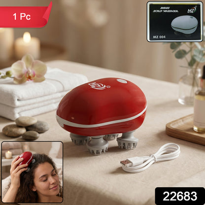 Wukusy portable electric scalp massager device with ergonomic design for relaxing head massage, shown in the image.