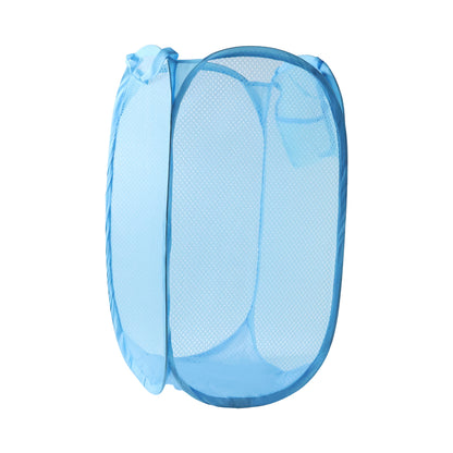 Large Wukusy mesh pop-up laundry basket with handles, 54x30cm, for clothes storage and organization.