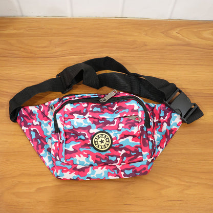 Wukusy stylish multi-purpose waist bag, cross-body sling pouch in black with adjustable strap, compact and versatile for daily use