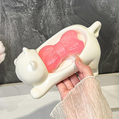 Wukusy cartoon animal shape soap dish holder, colorful and playful, designed for home bathroom organization and decor.