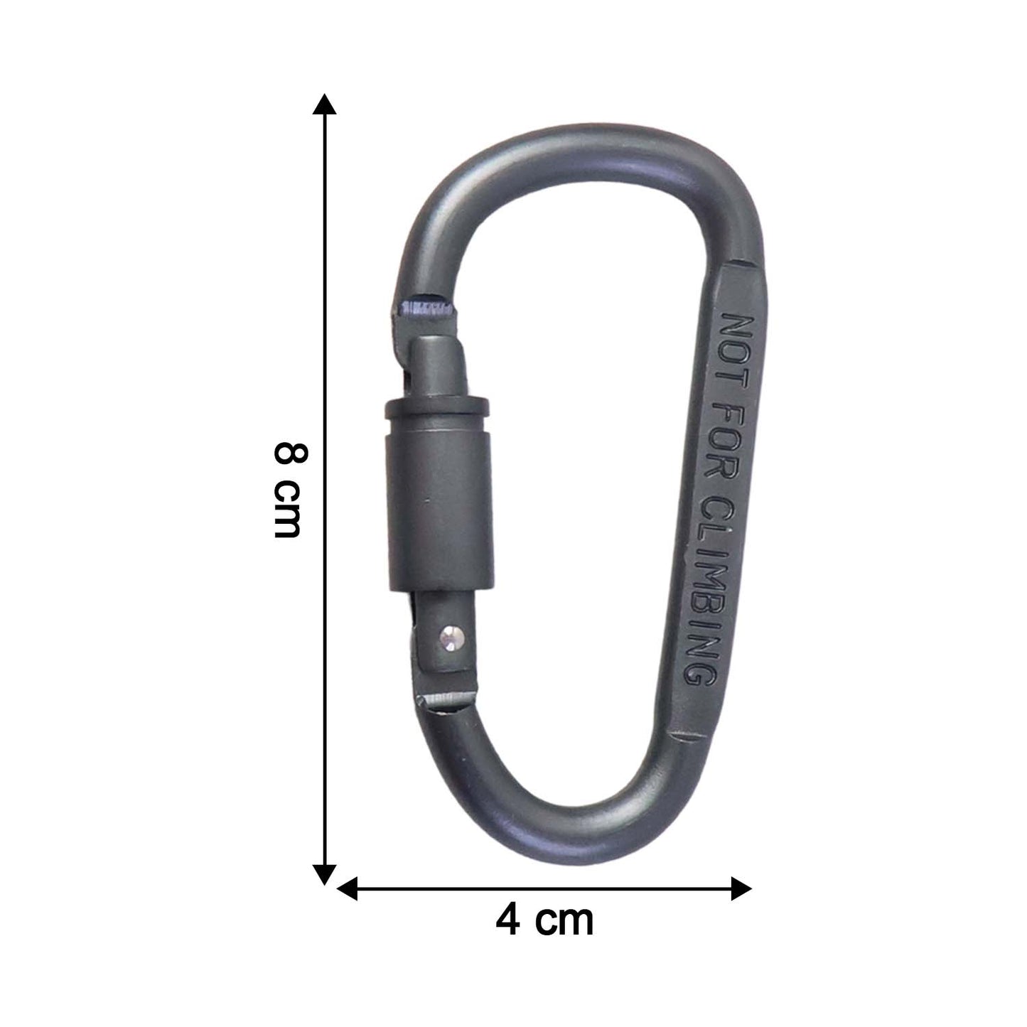 Heavy-duty metal carabiner hook with screw lock from Wukusy, designed for secure attachment in home improvement projects.