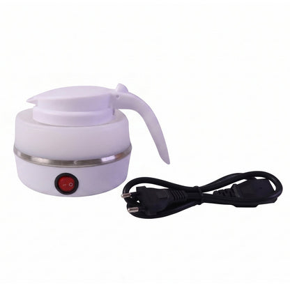 Wukusy collapsible travel electric kettle, 600ml foldable silicone water boiler, compact and portable for travel use
