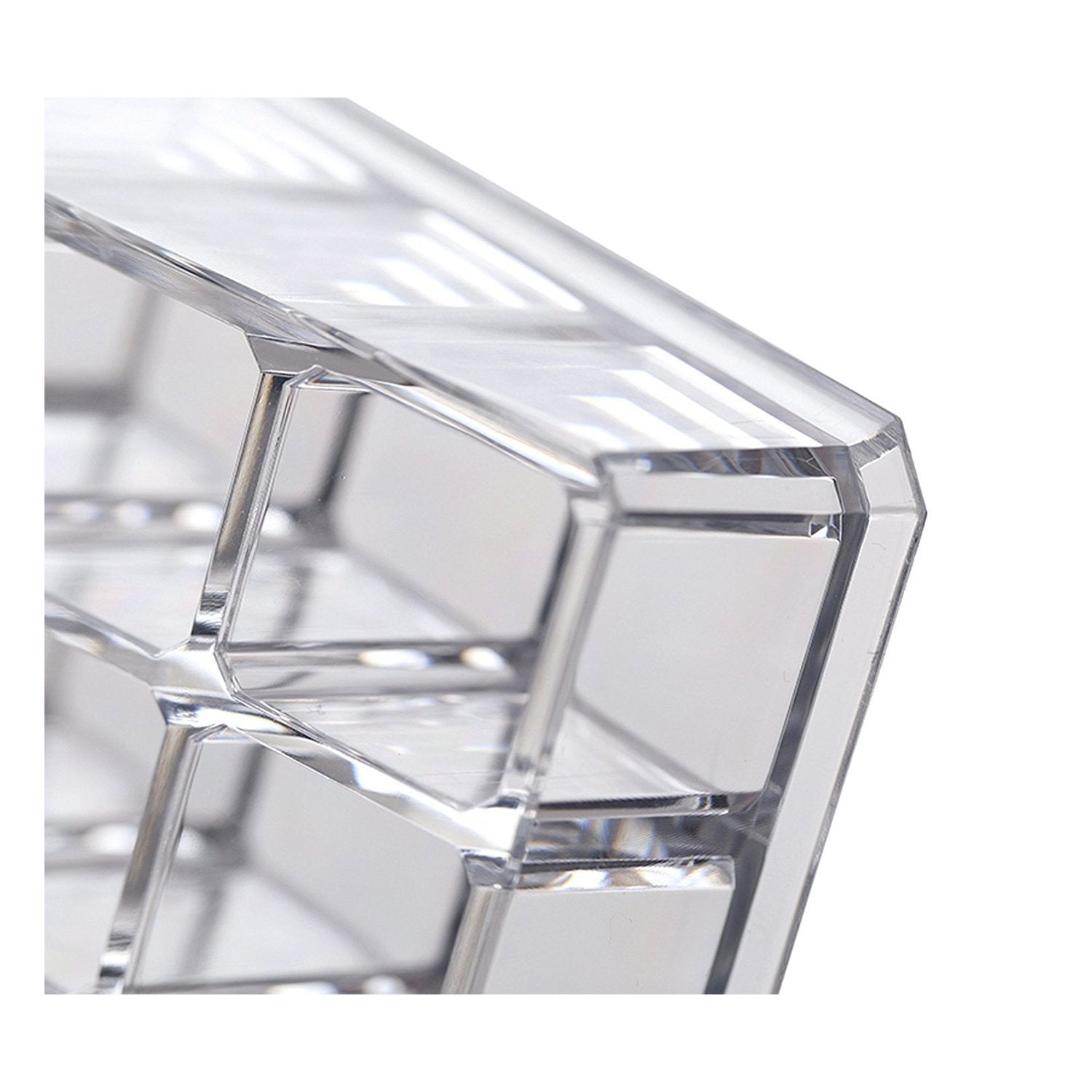 Wukusy 6093 acrylic multi-purpose lipstick display stand with 24 sections for organizing cosmetics in health and beauty settings.