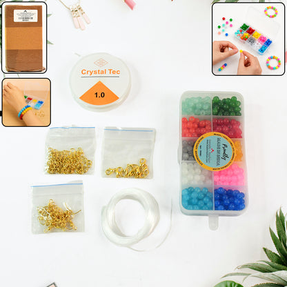 Wukusy premium DIY jewelry making kit with colorful beads, strings, and jewelry findings for crafting fashion accessories.