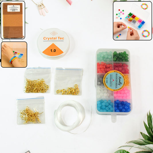 Wukusy premium DIY jewelry making kit with colorful beads, strings, and jewelry findings for crafting fashion accessories.