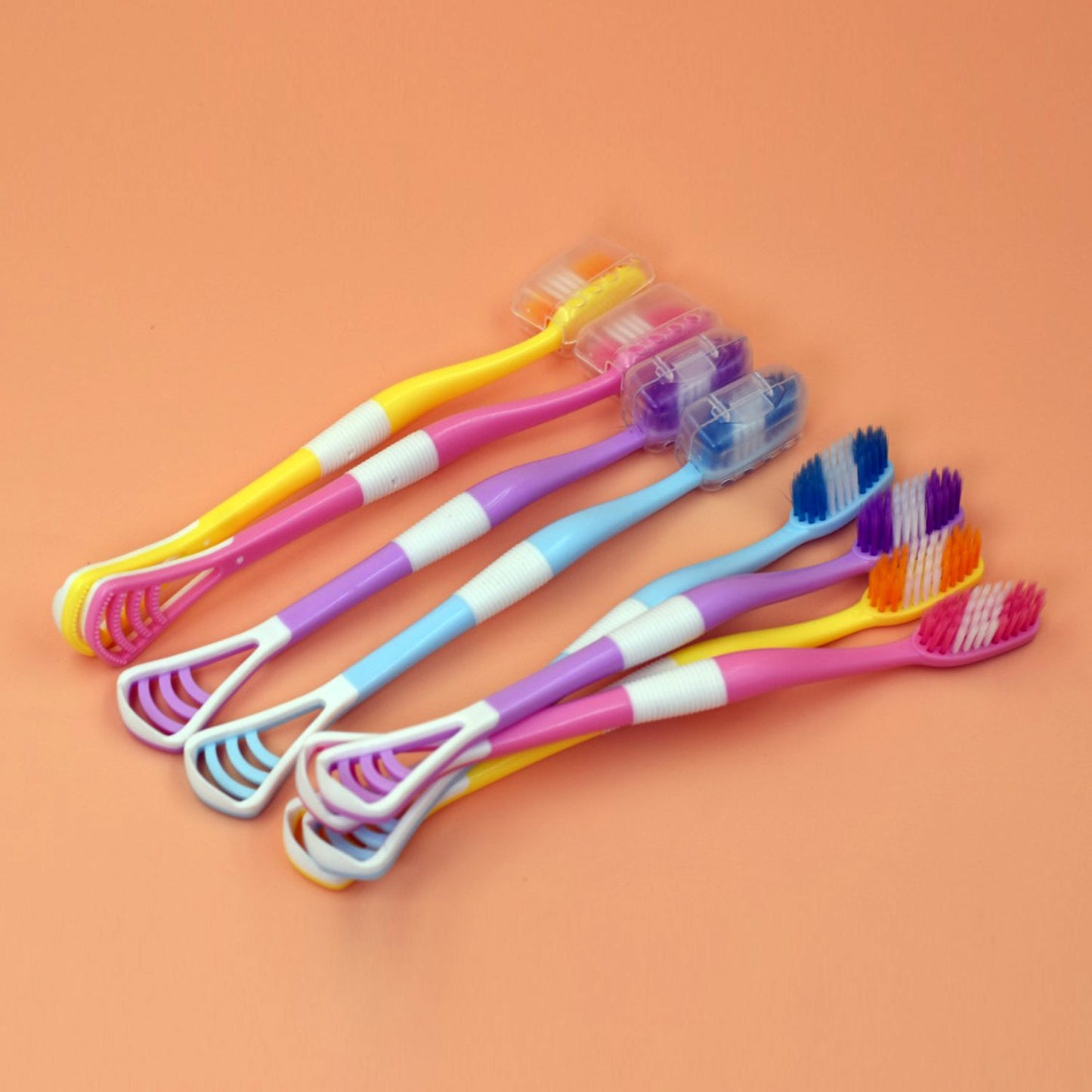 Wukusy 8-piece 2-in-1 toothbrush case for organizing toothbrushes and toothpastes, suitable for all bathroom types.