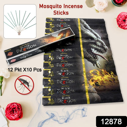 Wukusy herbal mosquito agarbatti sticks box with 12 packets, featuring natural incense sticks for mosquito repellent.