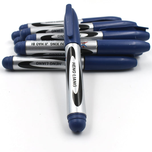 Wukusy 10-piece blue marker and pen set for whiteboards, ideal for school and classroom use in educational settings.
